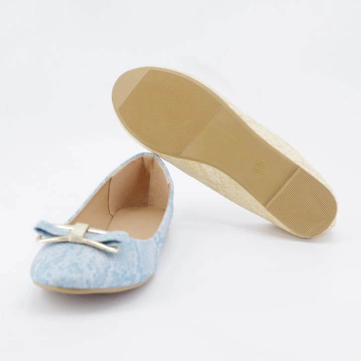 Ladies Flat Yellow Blue Shoes