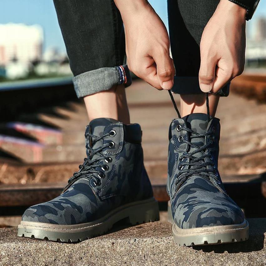 Delicate Warm Camouflage Ankle Boots
