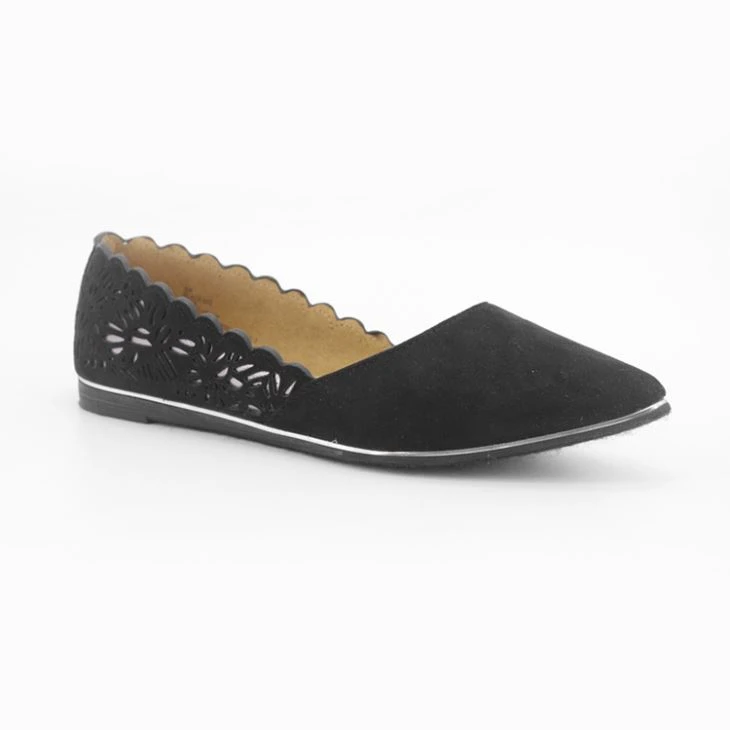 Suede Pointed Toe Ballet Flats Shoes