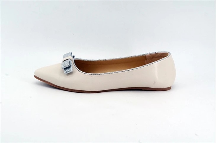 Women Flat Pu Upper And Glitter Bowknot Ballerinas